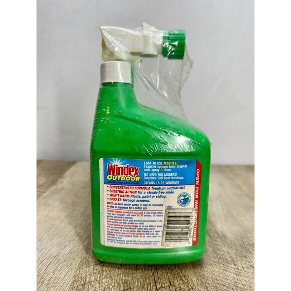 Windex Outdoor Concentrated Glass Cleaner 32oz + Refill Safe on Plants 1997 2Pk - Picture 3 of 7